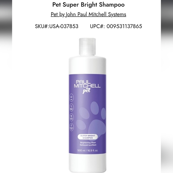 SUPER BRIGHT PAUL MITCHELL PET SHAMPOO CAT/DOGS - Picture 1 of 1